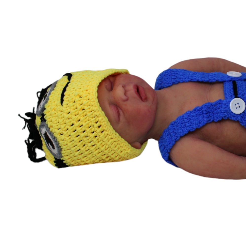 0-3m, 3 pc Minion baby newborn costume outfit